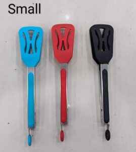 Silicone Kitchen Tongs – Small Stainless Steel Cooking Tongs with Non-Slip Grip | Heat Resistant Food Serving Tongs for BBQ, Salad & Frying