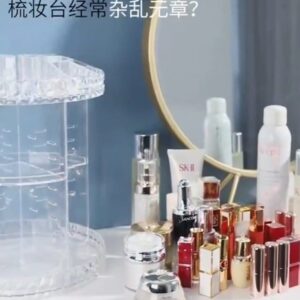 Makeup Stand Organizer – 360° Rotating Cosmetic Storage Rack | Multi-Layer Vanity Organizer for Brushes, Lipsticks & Skincare