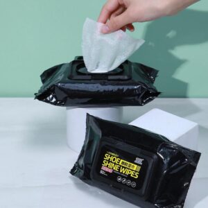 Shoe Shine Wipes – Instant Shoe Cleaning & Polishing Wipes | Portable, Quick Shine Leather & Sneaker Cleaner
